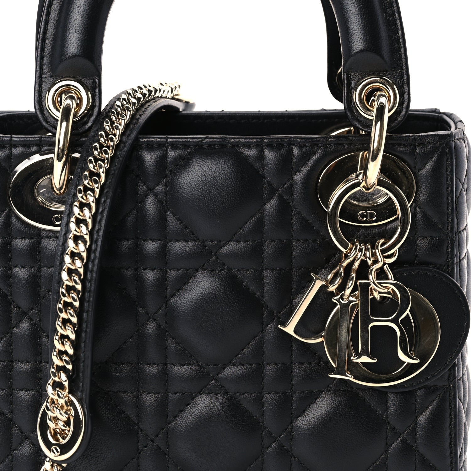 Christian Dior Lambskin Cannage Mini Lady Dior Black 6 of 8