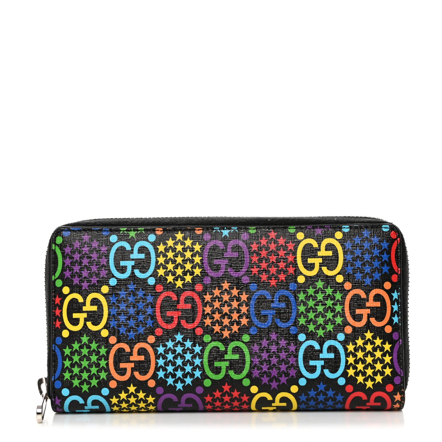 Gucci GG Supreme Monogram Psychedelic Zip Around Wallet Black Multicolor 1 of 8