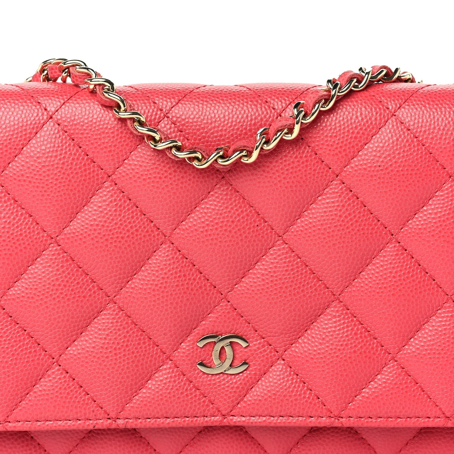 Chanel Caviar Quilted Wallet on Chain WOC  Pink 8 of 10
