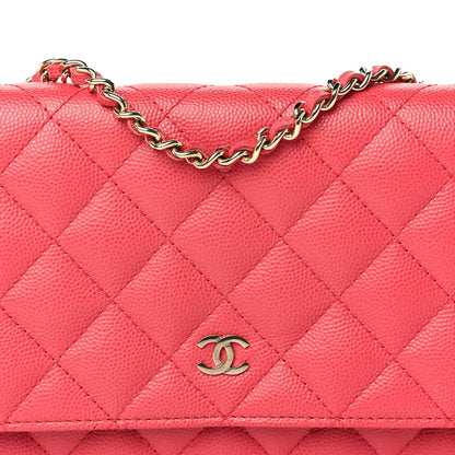 Chanel Caviar Quilted Wallet on Chain WOC  Pink 8 of 10