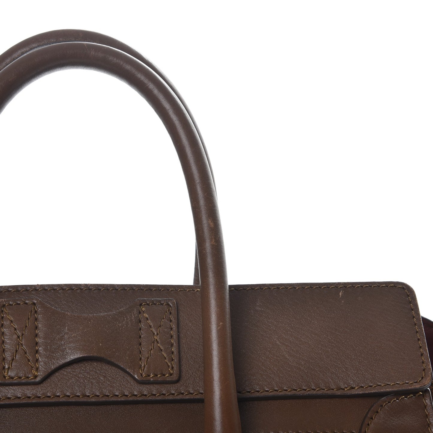 Smooth Calfskin Suede Mini Luggage Khaki