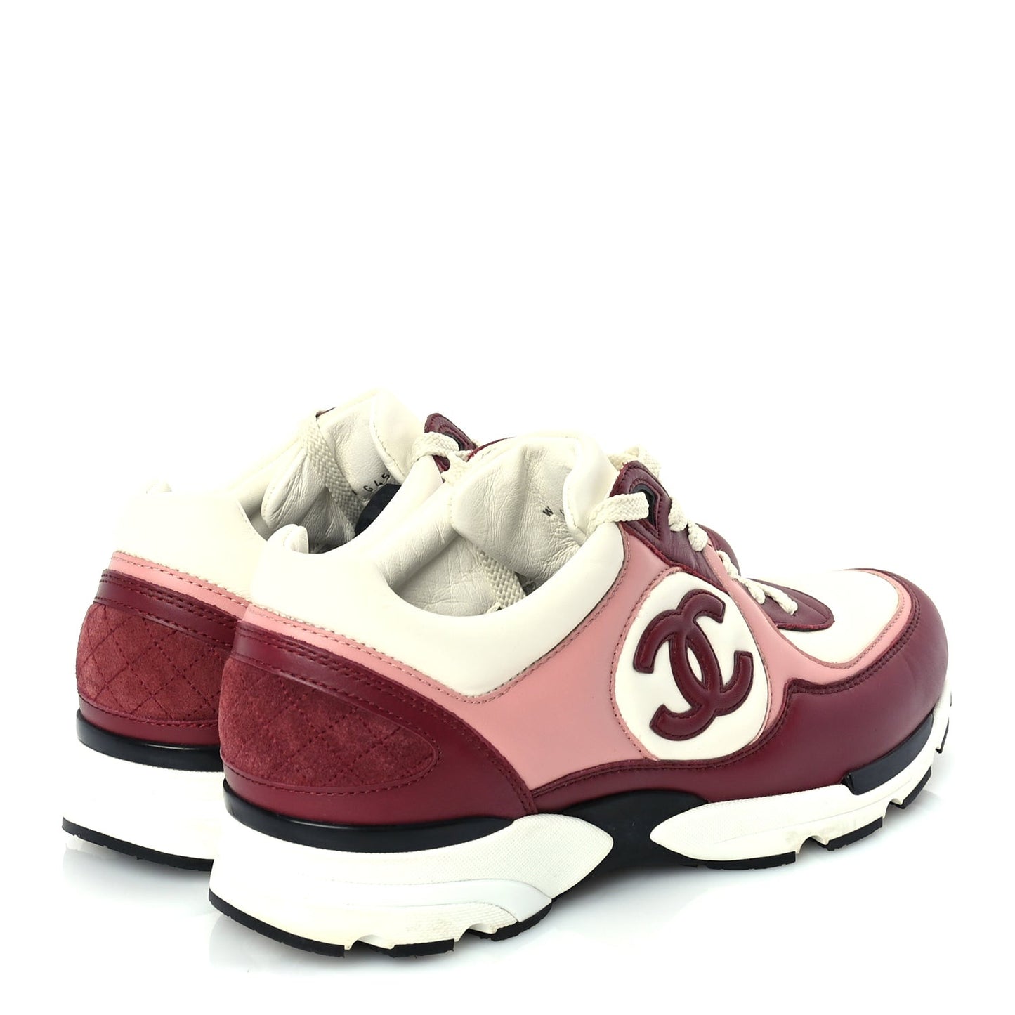 Calfskin CC Sneakers 39.5  Light Burgundy White Pink
