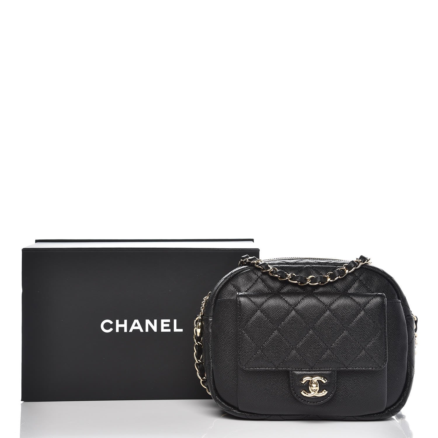 Chanel Caviar Quilted CC Day Camera Case Black 8 of 8