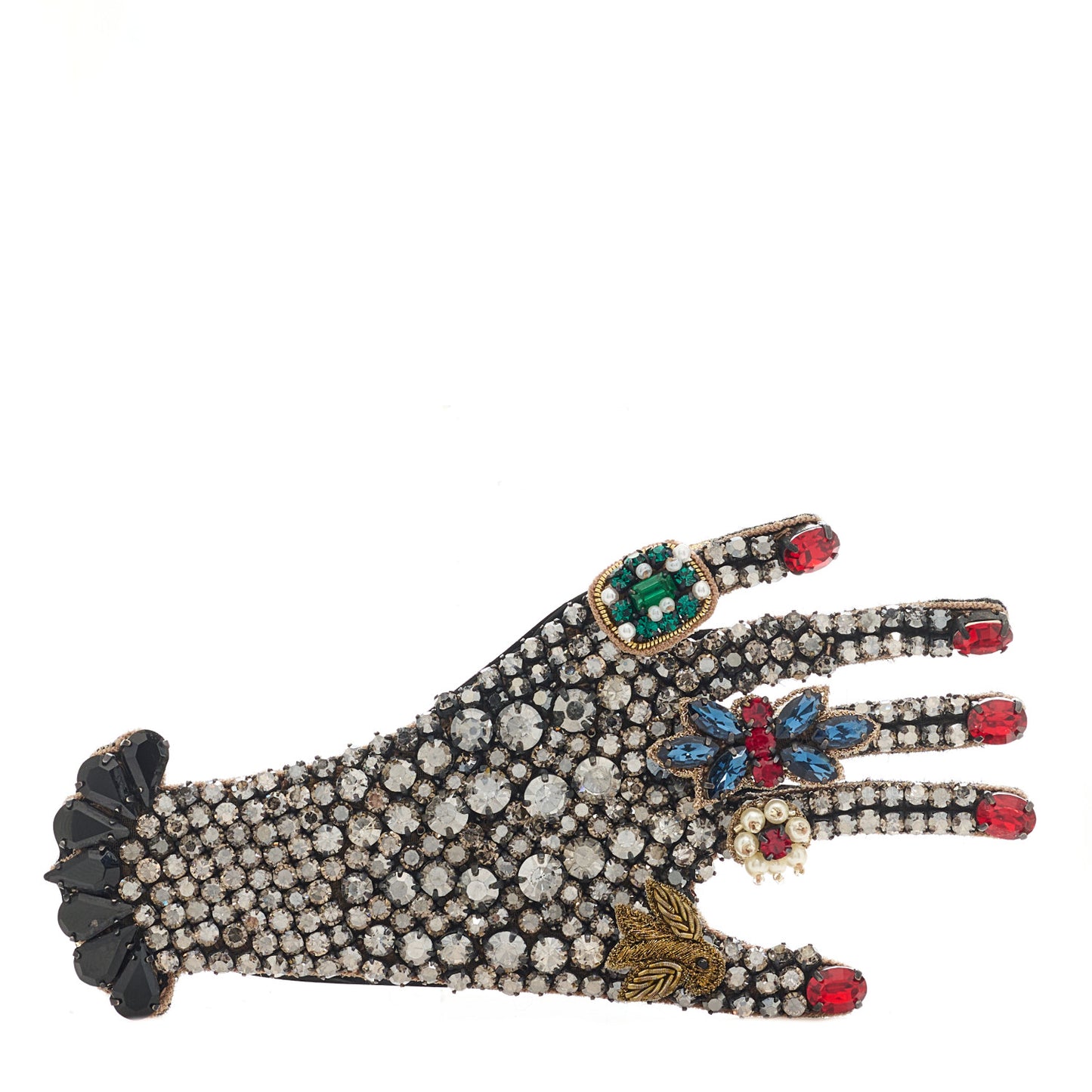 Crystal Hand Brooch Multicolor