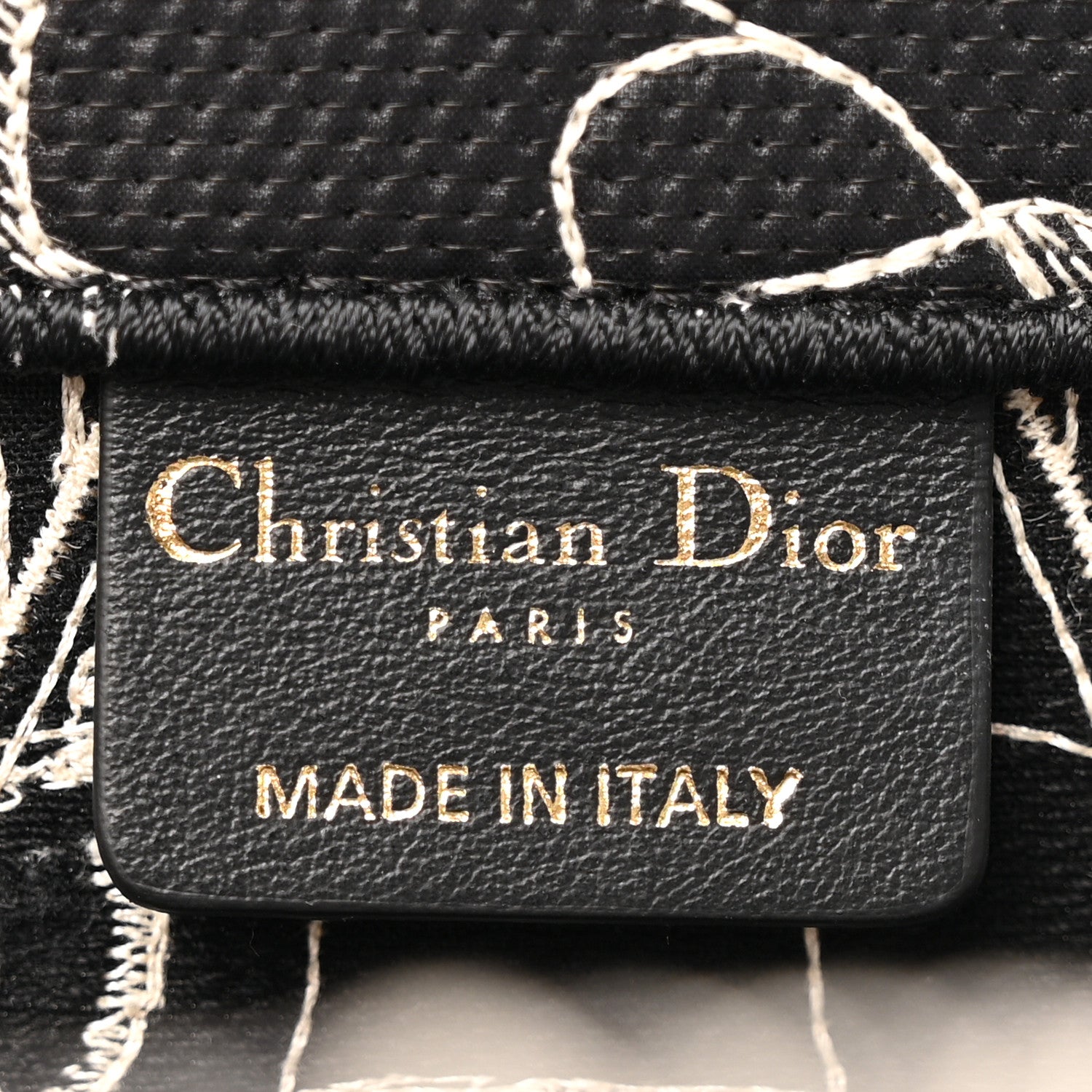 Christian Dior Canvas Embroidered Large Around The World Book Tote Black White 6 of 14