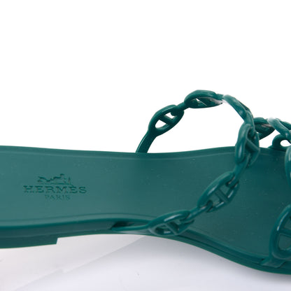 Hermes TPU Rivage Sandals 37 Vert d'Ete 8 of 9