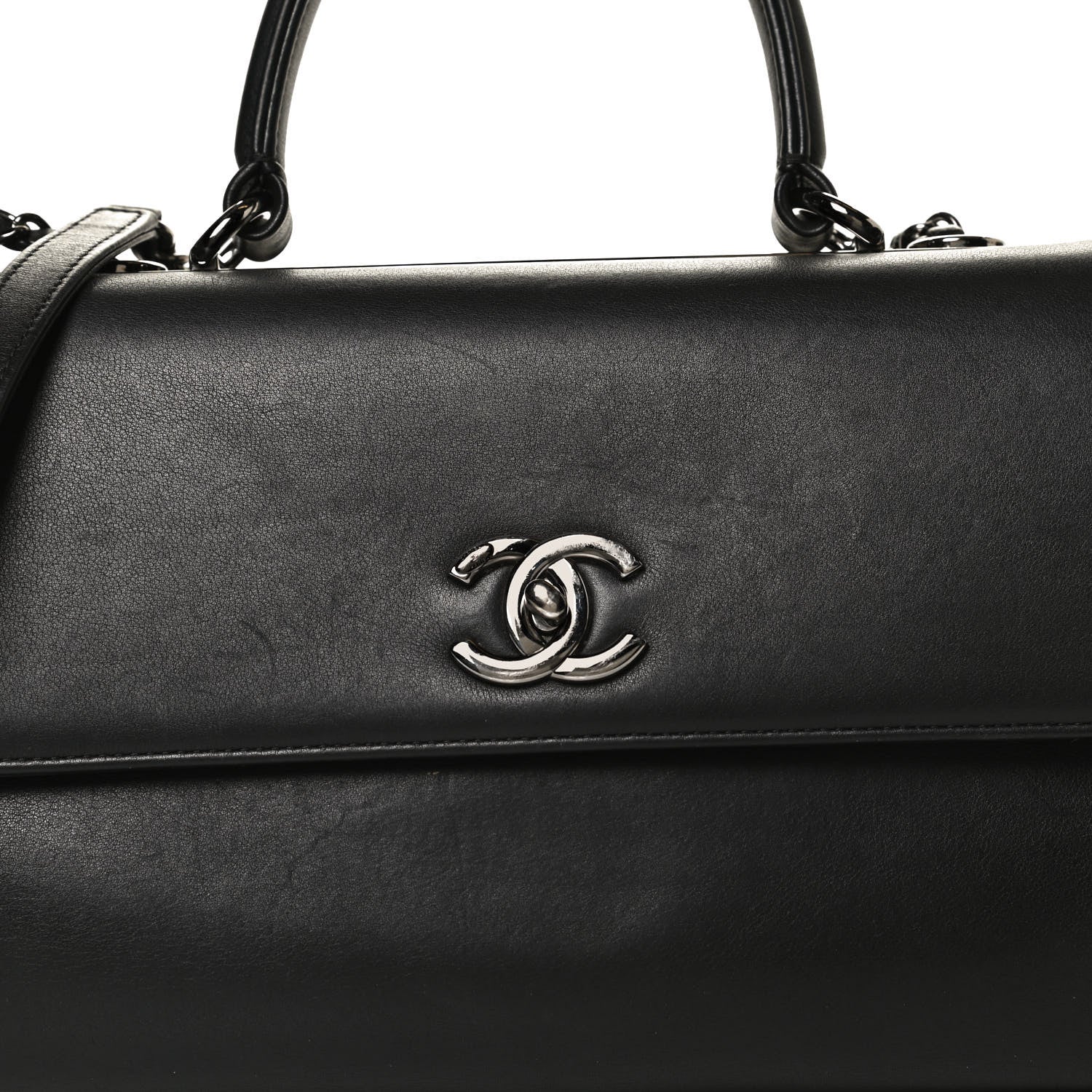 Chanel Calfskin Medium Trendy CC Dual Handle Flap Bag Black 7 of 13