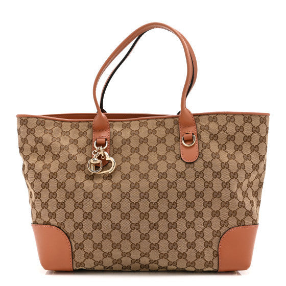 Gucci Monogram Large Heart Bit Charm Top Handle Tote Coral 1 of 1