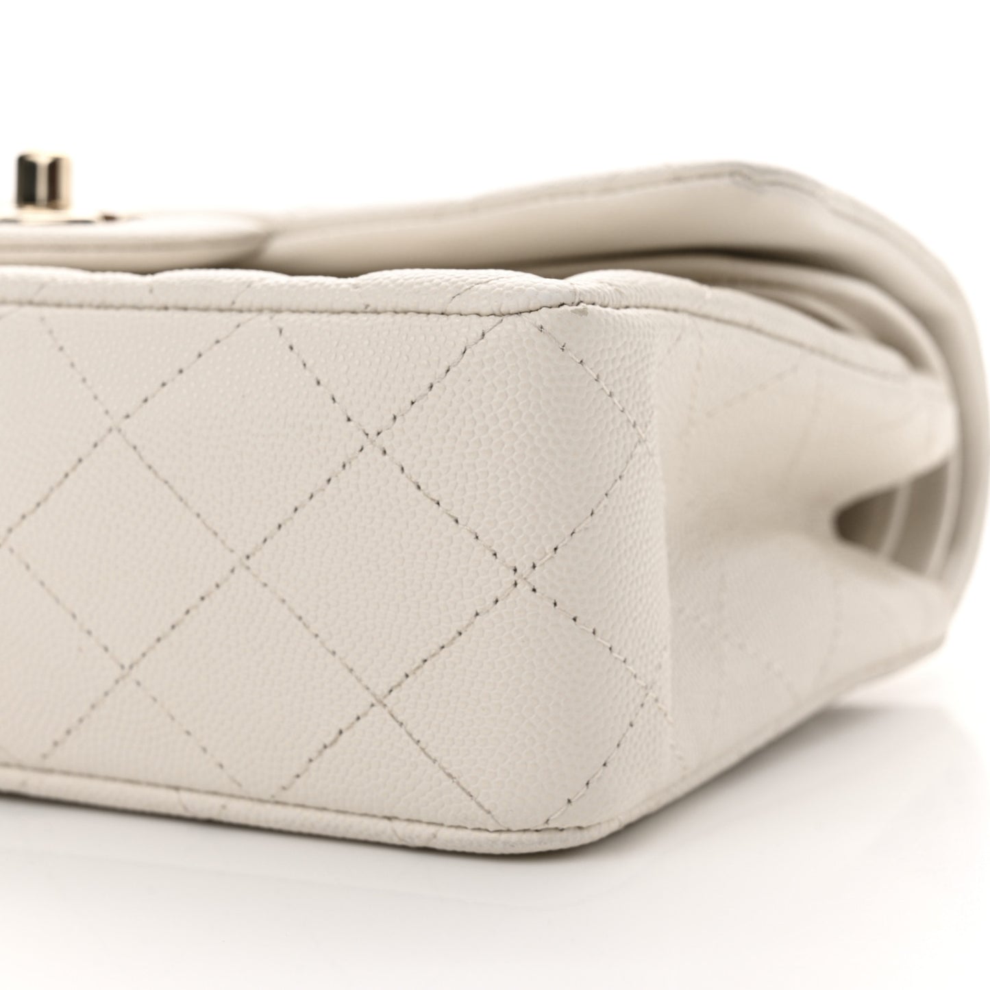 Caviar Quilted Small Double Flap White