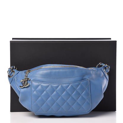 Chanel Lambskin Quilted Bi Waist Bag Fanny Pack Blue 11 of 11