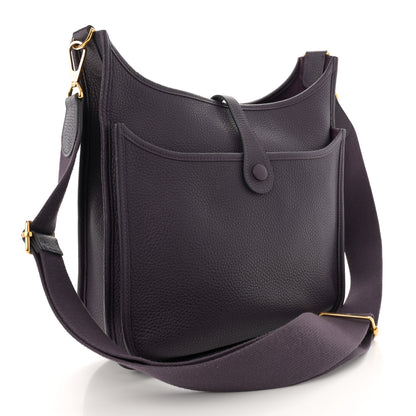 Hermes Taurillon Clemence Evelyne III PM Raisin 3 of 11