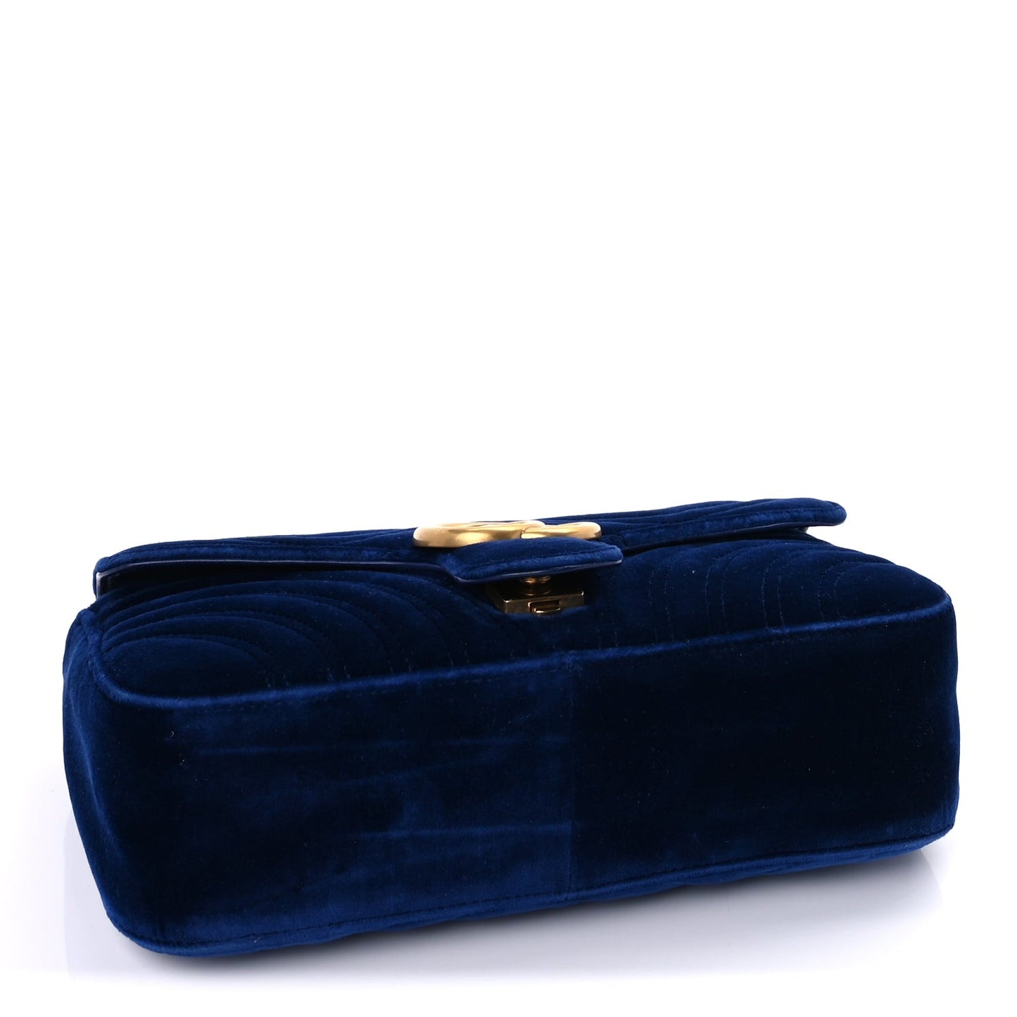 Velvet Matelasse Medium GG Marmont Shoulder Bag Cobalt Blue