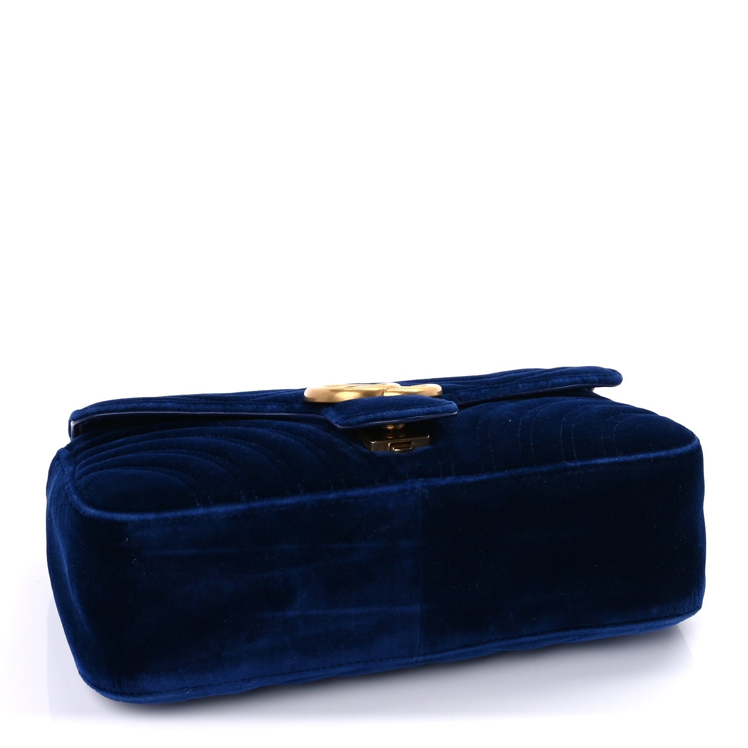 Gucci Velvet Matelasse Medium GG Marmont Shoulder Bag Cobalt Blue 3 of 7