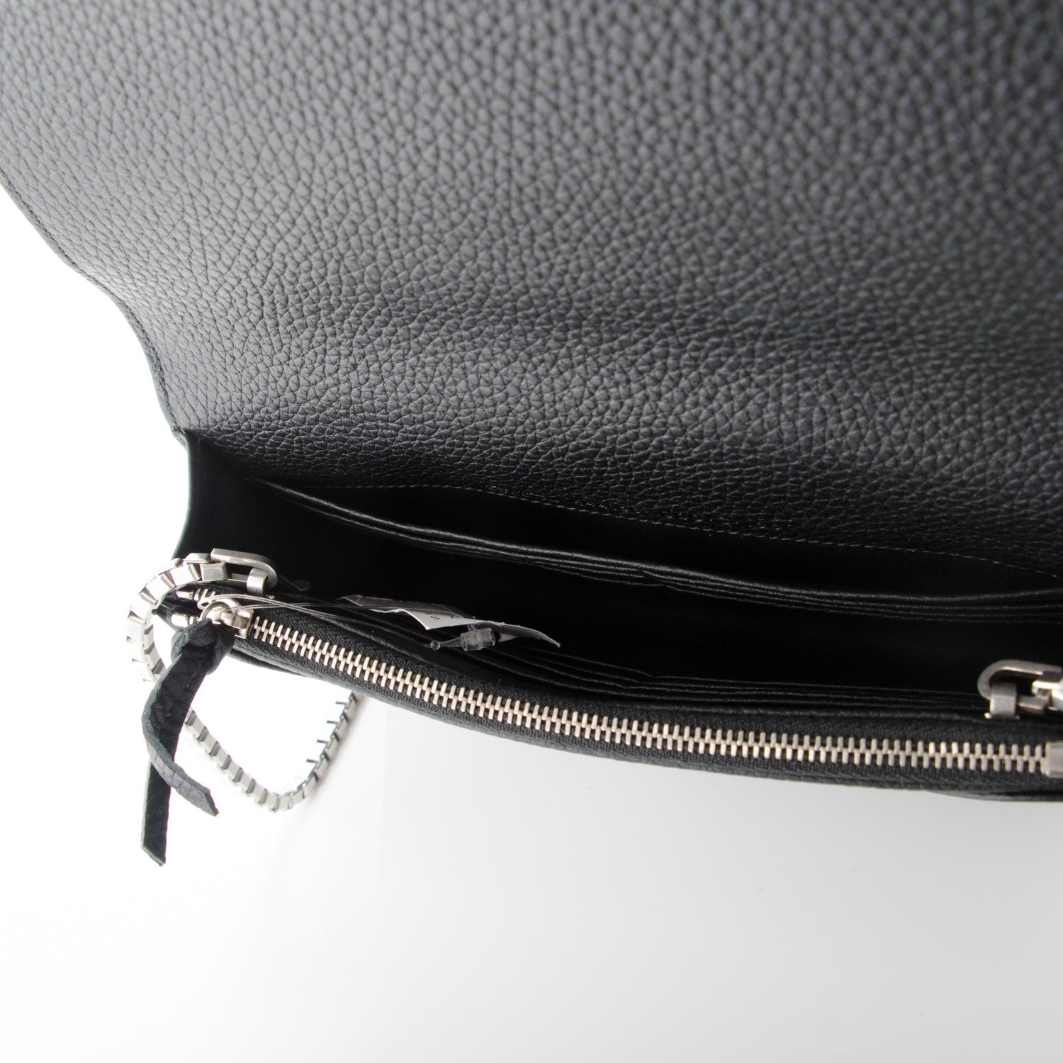 Balenciaga Grained Calfskin Classic Silver Hardware Wallet on Chain Black 5 of 7