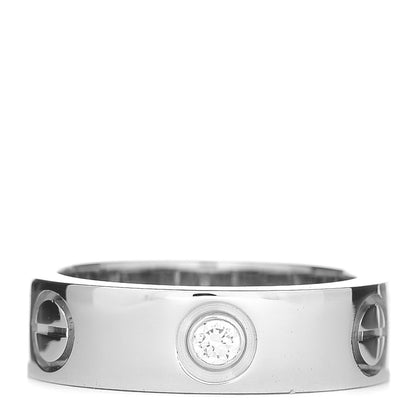 Cartier 18K White Gold 3 Diamond 5.5mm LOVE Ring 49 5 3 of 6