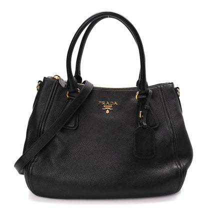 Prada Vitello Phenix Top Handle Bag Black 1 of 8