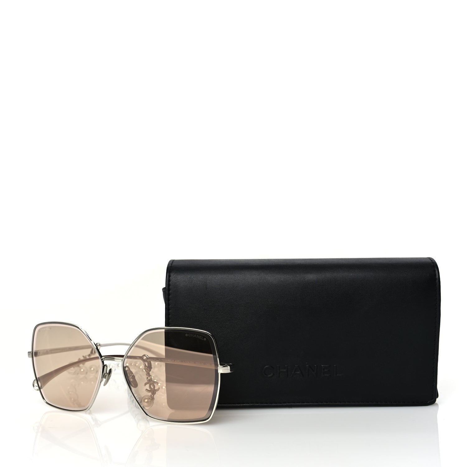 Chanel Butterfly Removable Pearl Chain Sunglasses 4262 Silver 7 of 7