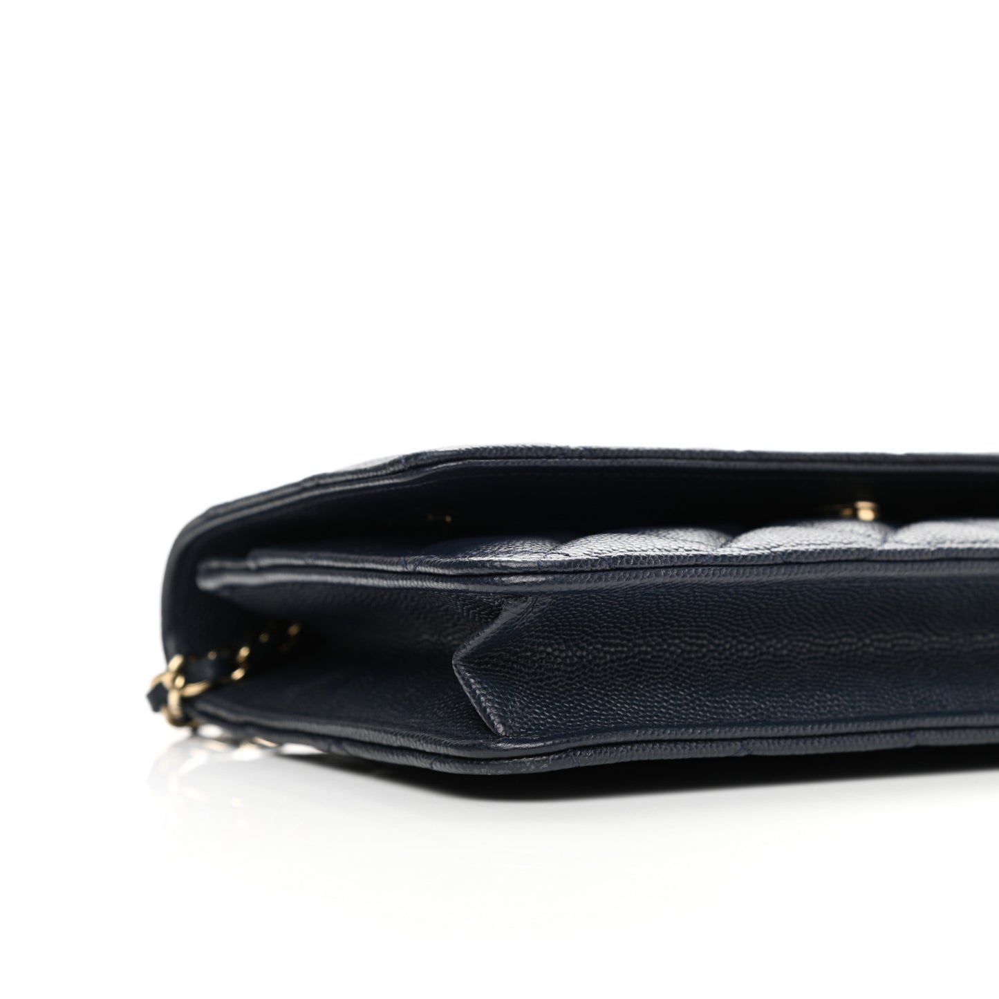Caviar Quilted Wallet On Chain WOC Navy Blue