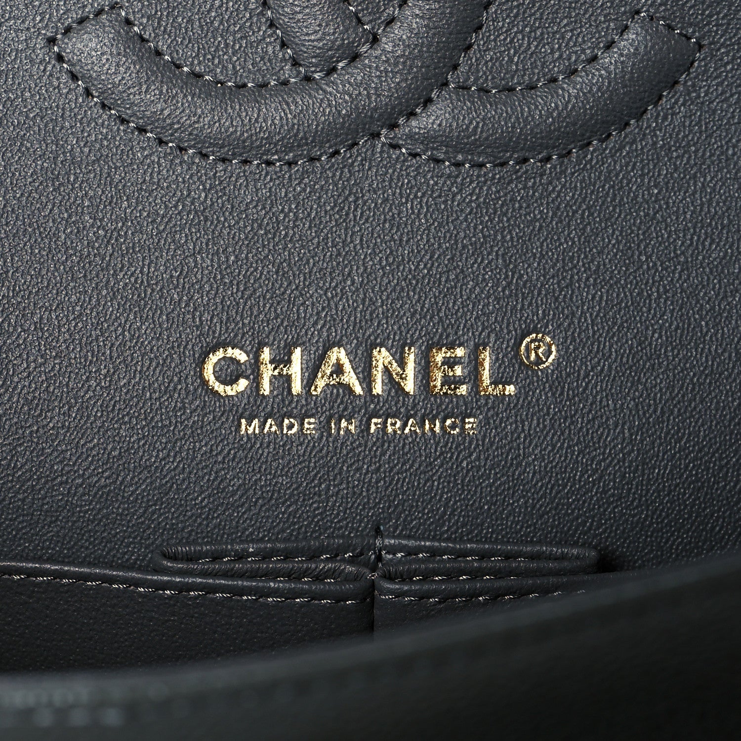 Chanel Caviar Chevron Quilted Medium Double Flap Dark Grey 6 of 11