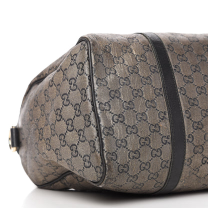 Gucci Metallic Monogram Canvas Medium Joy Boston Black 6 of 10