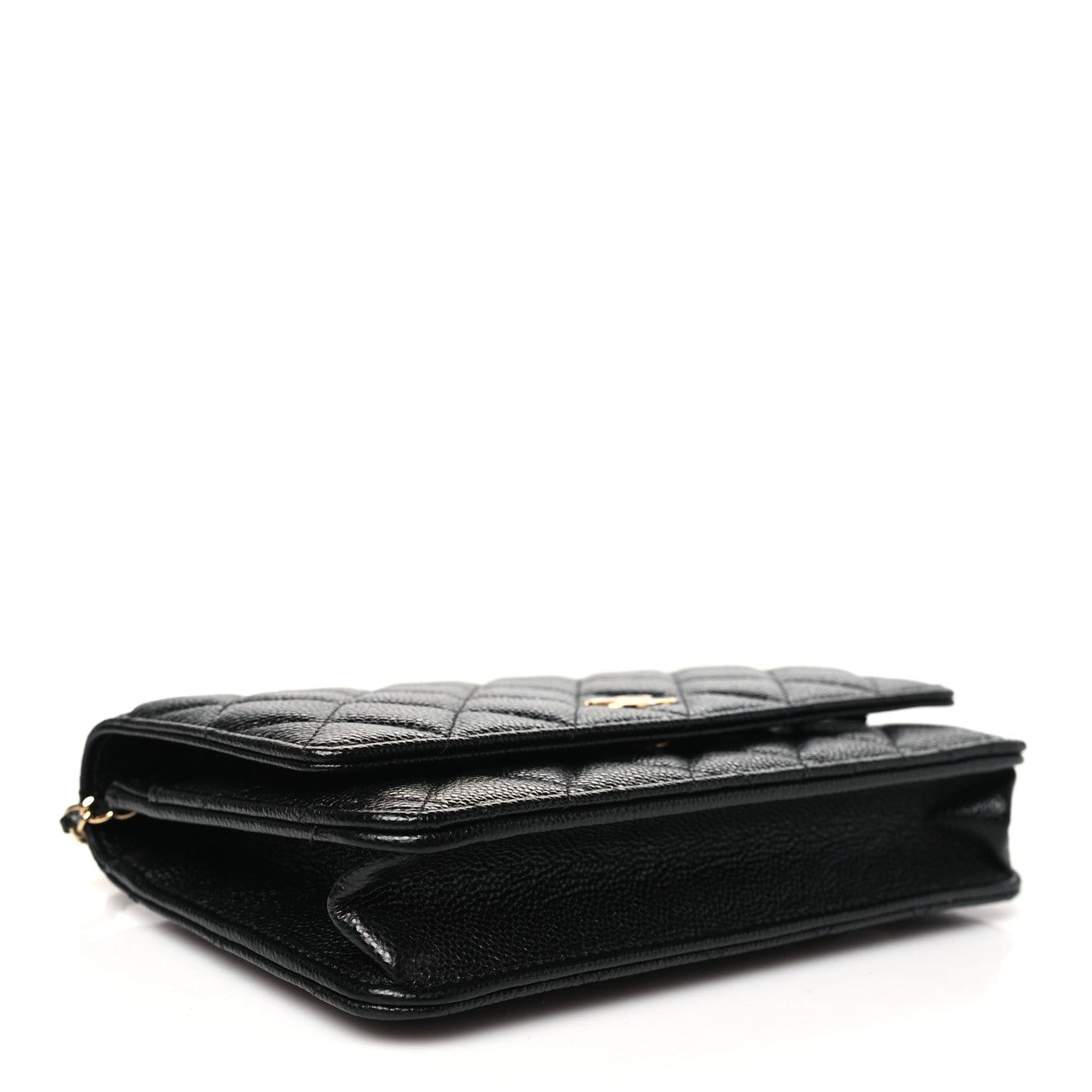 Caviar Quilted Miss Coco Wallet On Chain WOC Black