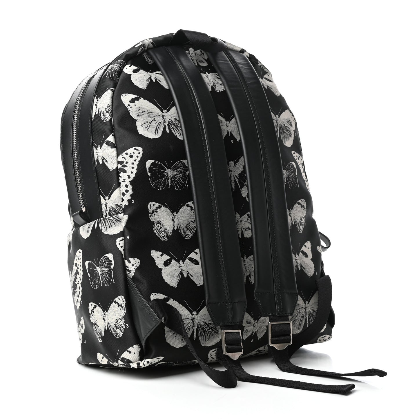 Nylon Butterfly Printed Backpack Black