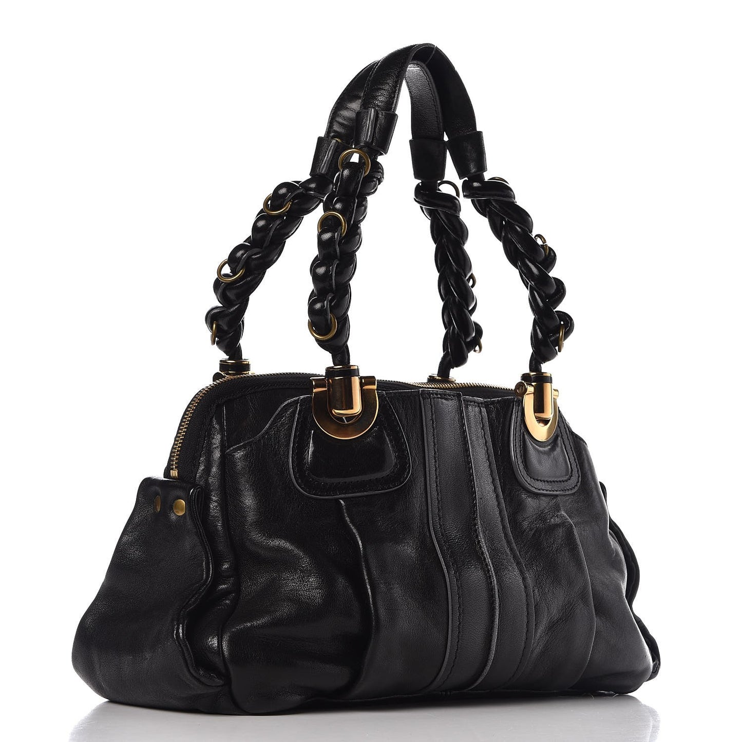 Lambskin Heloise Satchel Black