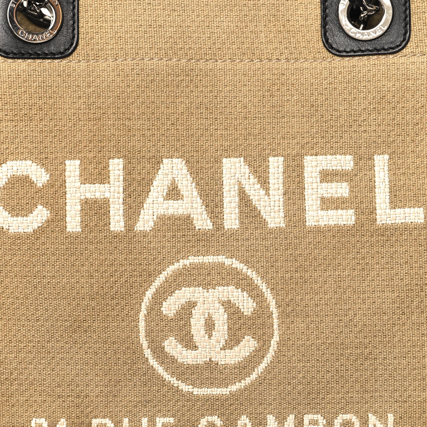 Canvas Small Deauville Tote Beige Black