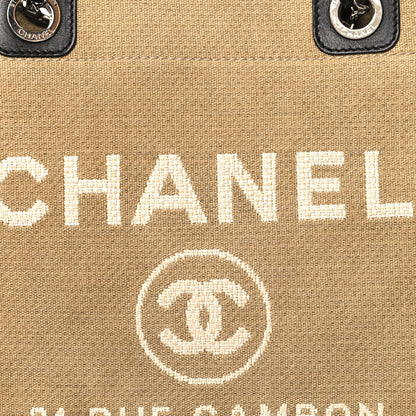 Chanel Canvas Small Deauville Tote Beige Black 8 of 11