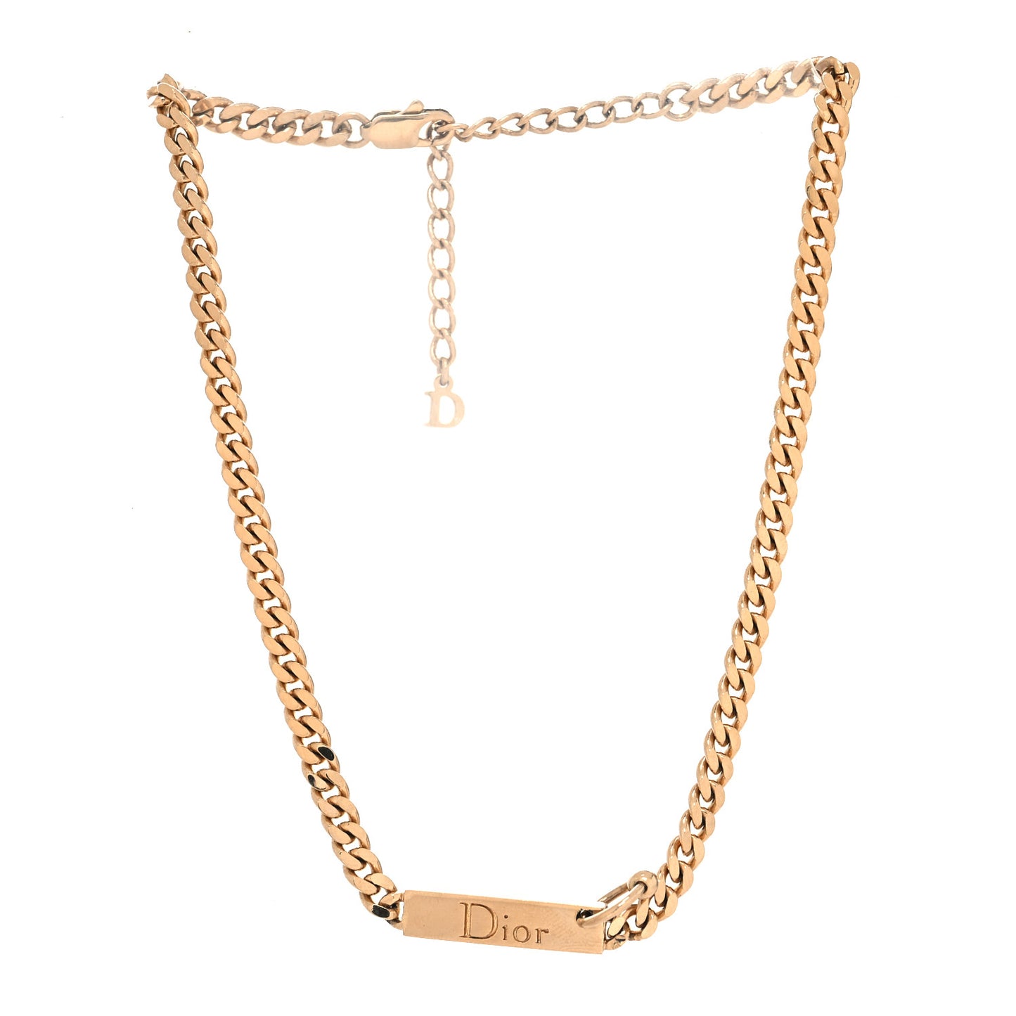 Logo Tag Necklace Gold