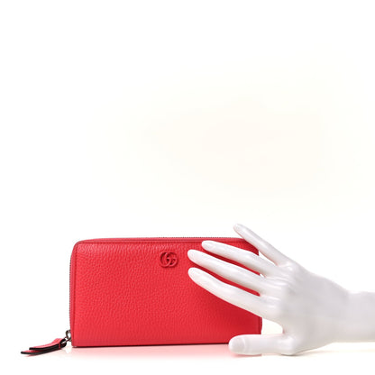 Gucci Dollar Calfskin GG Marmont Zip Around Wallet  Runway Coral 2 of 5