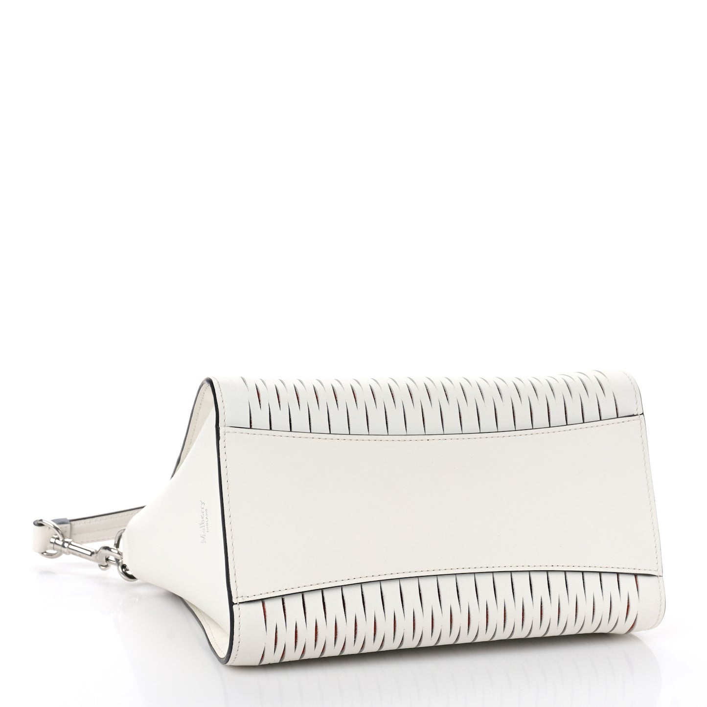 Mesh Calfskin Small Iris Tote White Rust