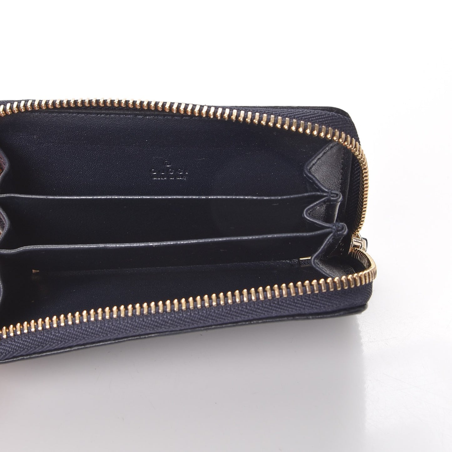 Microguccissima Zip Around Card Case Navy