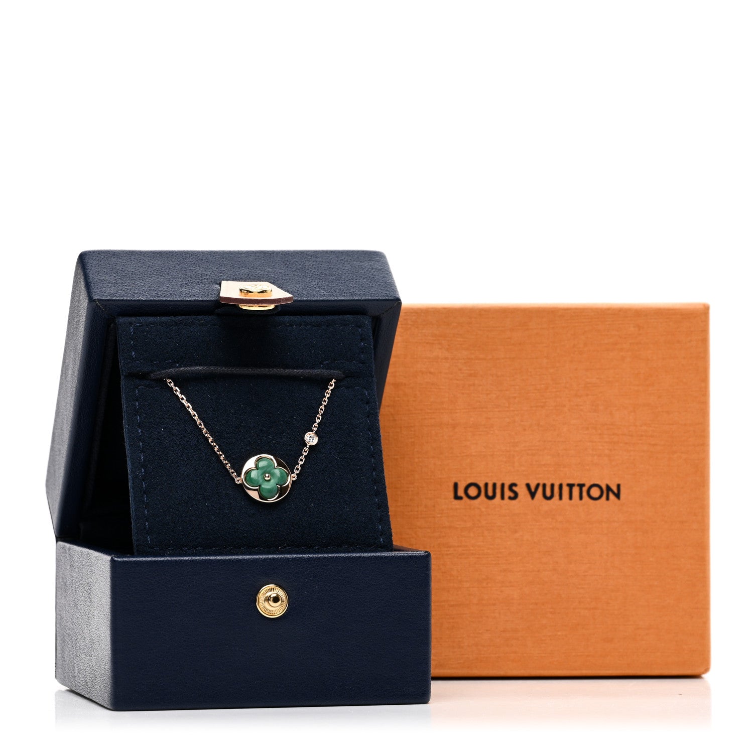 Louis Vuitton 18K Pink Gold Diamond Malachite Blossom BB Sun Bracelet 4 of 4