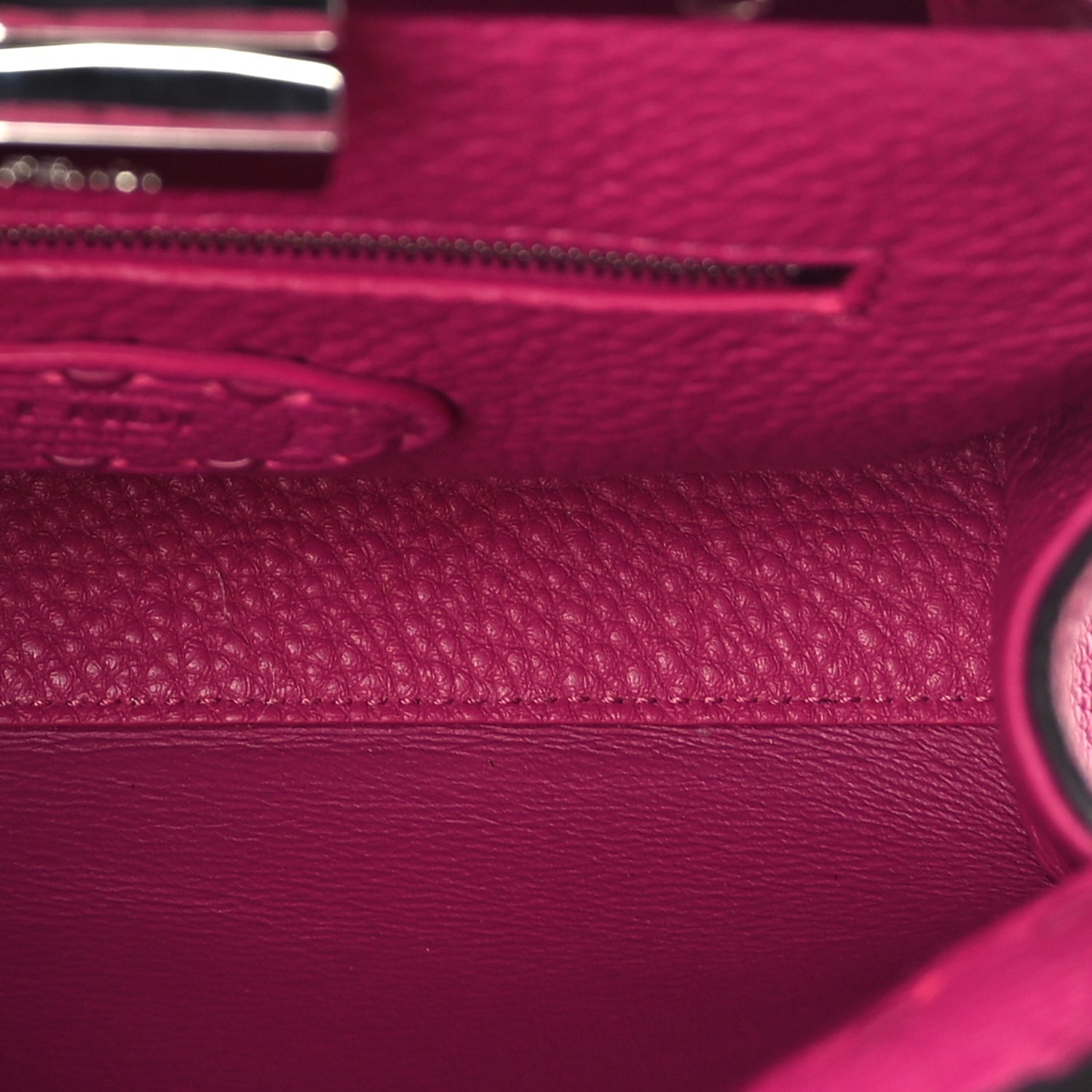 Fendi Cuoio Romano Selleria Mini Peekaboo Iconic Satchel Fuxia 4 of 8