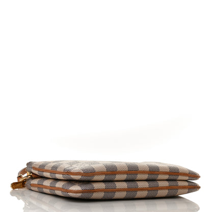 Louis Vuitton Damier Azur Double Zip Pochette 4 of 10