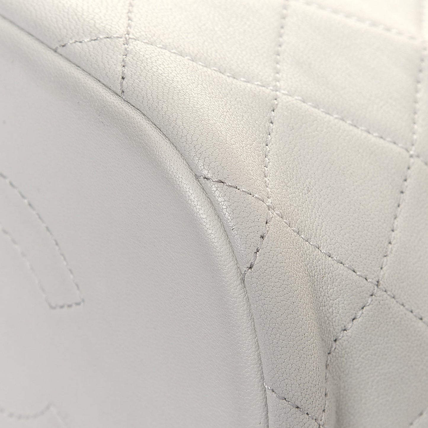 Lambskin Quilted Metallic Bubble Backpack White