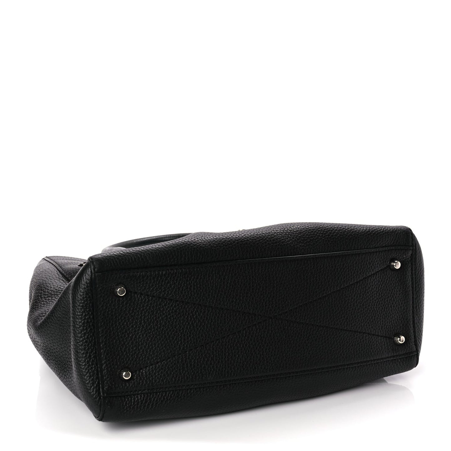 Grained Calfskin Satchel Bag Black