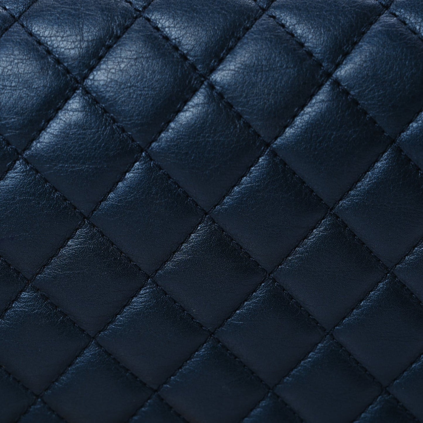 Metallic Calfskin Quilted Medium Boy Flap Navy Blue