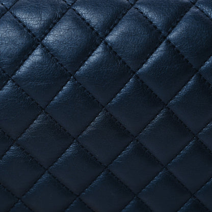 Chanel Metallic Calfskin Quilted Medium Boy Flap Navy Blue 7 of 10