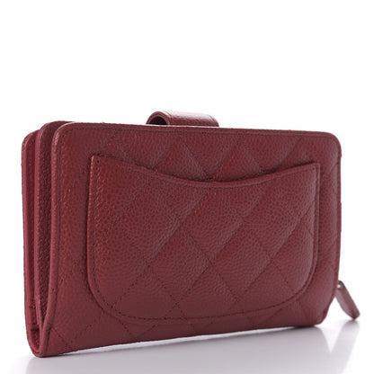 Chanel Caviar Quilted Zipped Pocket Wallet Red 3 of 10