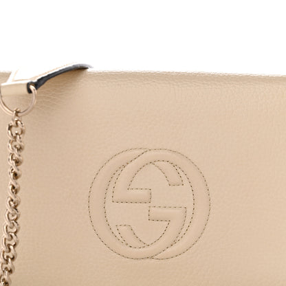 Gucci Pebbled Calfskin Soho Wallet on Chain Ivoire 7 of 13