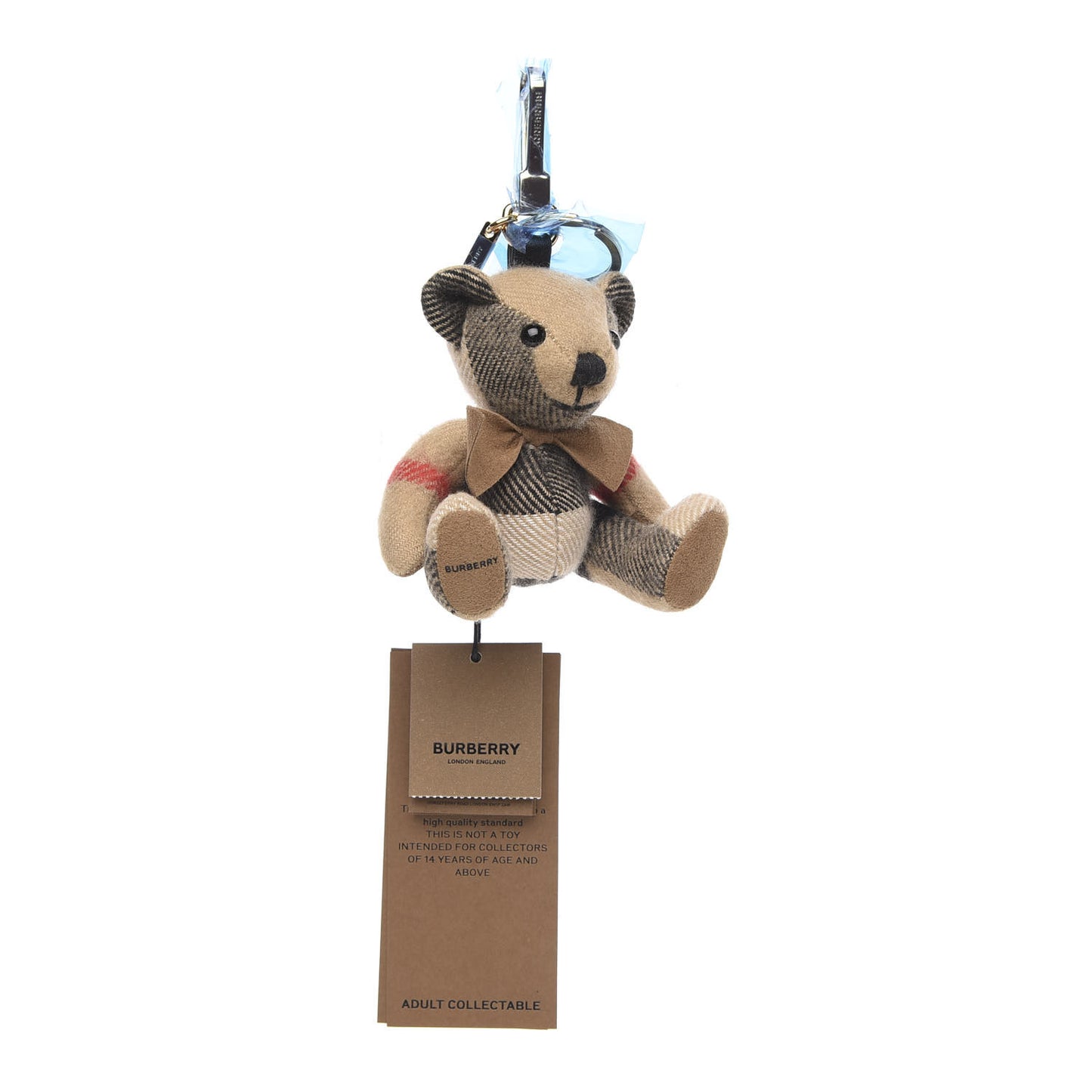Cashmere House Check Thomas Bear Bag Charm Camel Gold
