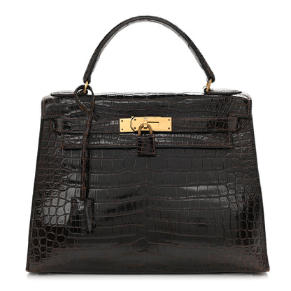 Hermes Shiny Porosus Crocodile Kelly Sellier 28 1 of 10