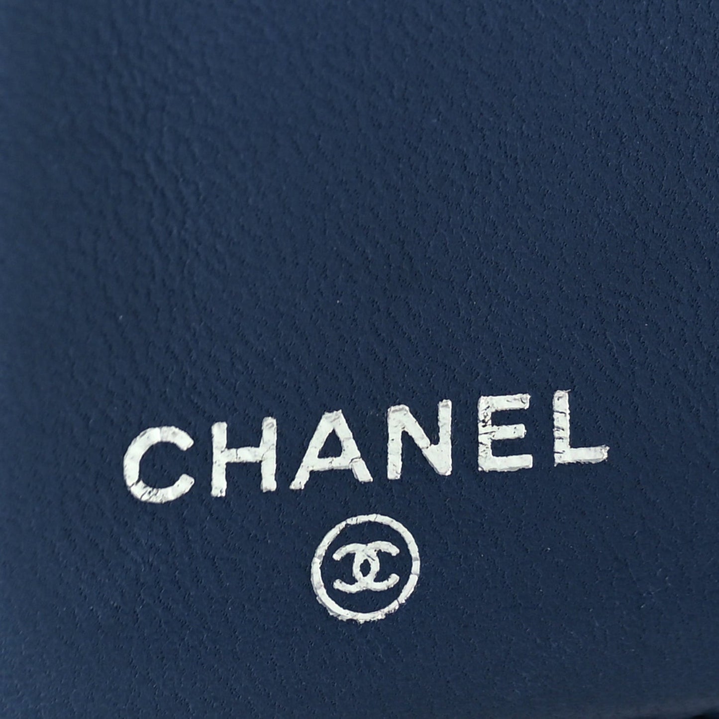Perforated Lambskin Quilted Bifold Compact Wallet  Navy