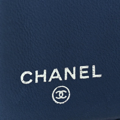 Chanel Perforated Lambskin Quilted Bifold Compact Wallet  Navy 7 of 8