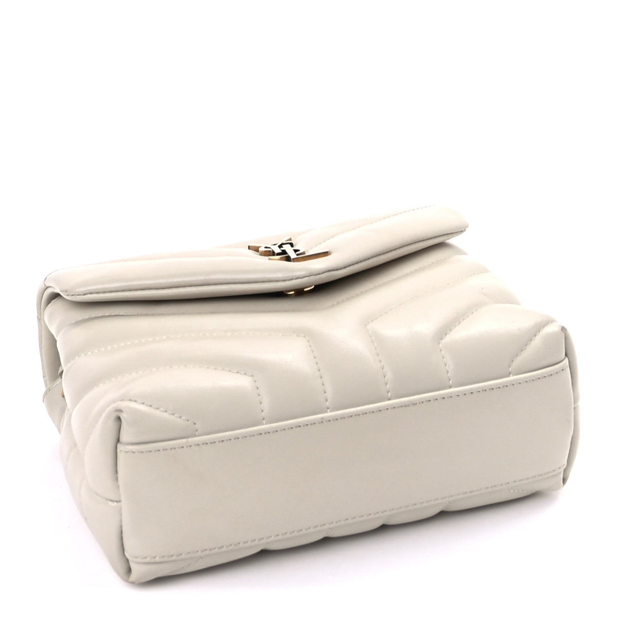 Saint Laurent Calfskin Y Quilted Monogram Toy Loulou Crossbody Bag Blanc Vintage 4 of 8