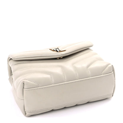 Saint Laurent Calfskin Y Quilted Monogram Toy Loulou Crossbody Bag Blanc Vintage 4 of 8