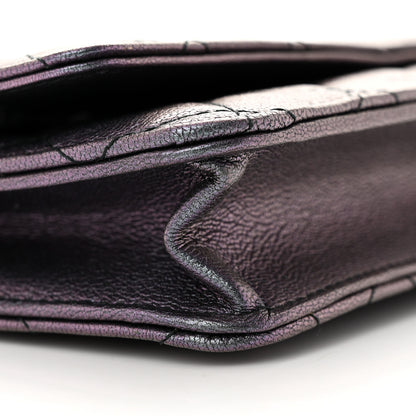 Chanel Iridescent Goatskin Quilted Wallet On Chain WOC Purple 10 of 12