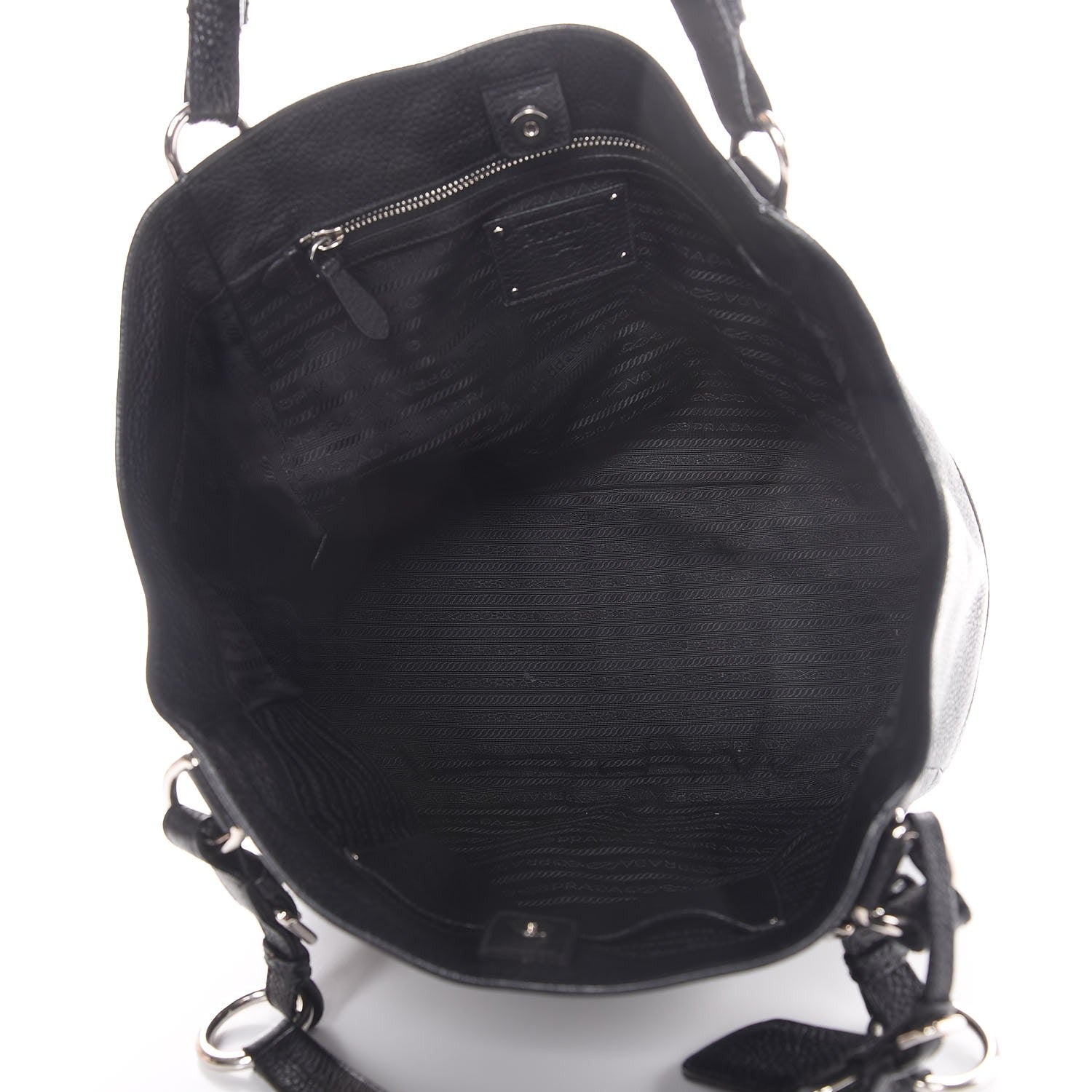 Prada Vitello Daino Shoulder Bag Black 5 of 12